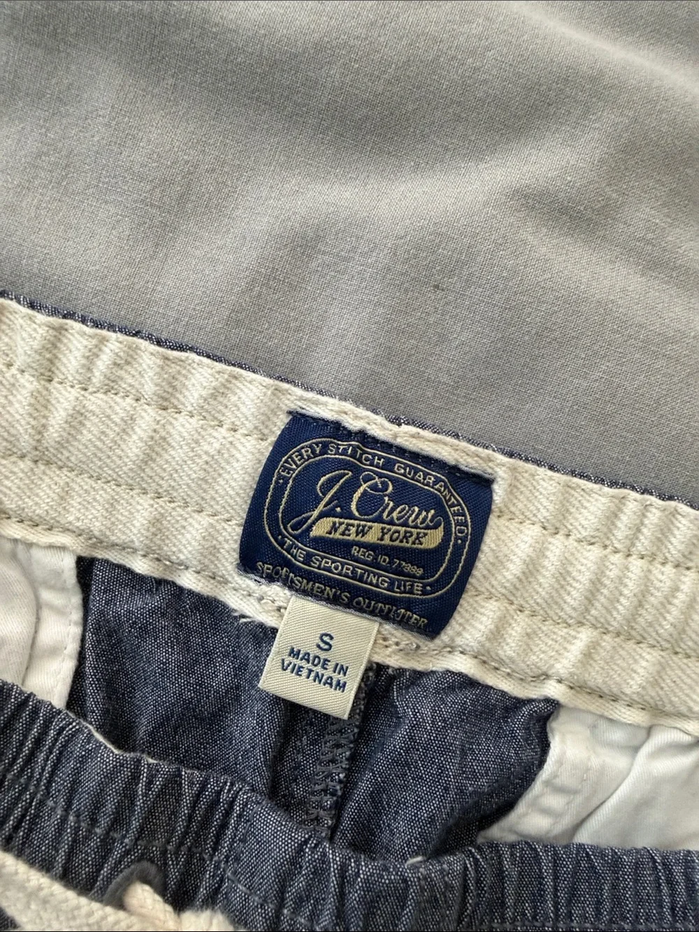 J. Crew Navy and Cream Drawstring Waist Shorts